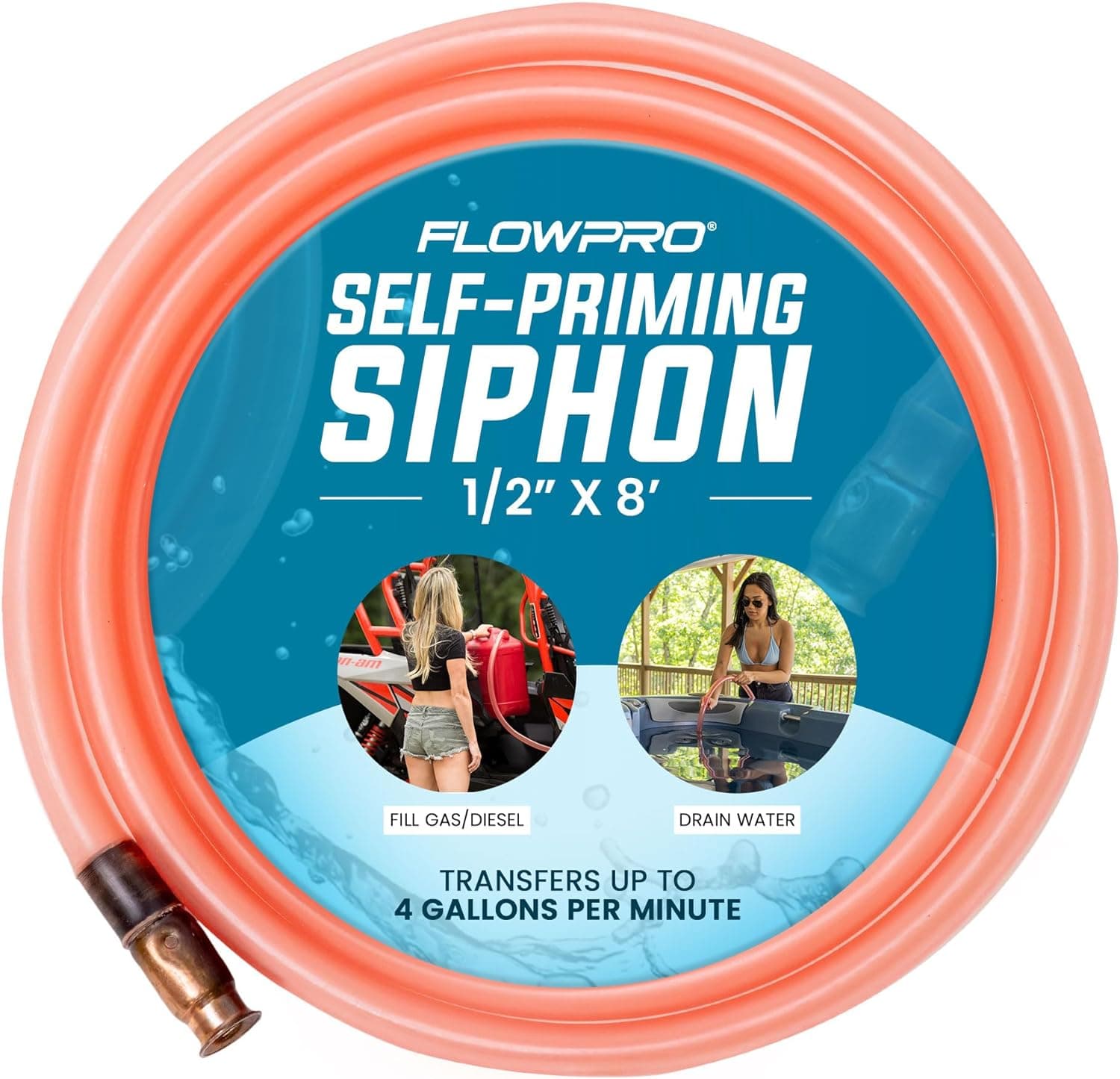 FlowPro Jr. — ½" ID × 8' Self-Priming Siphon