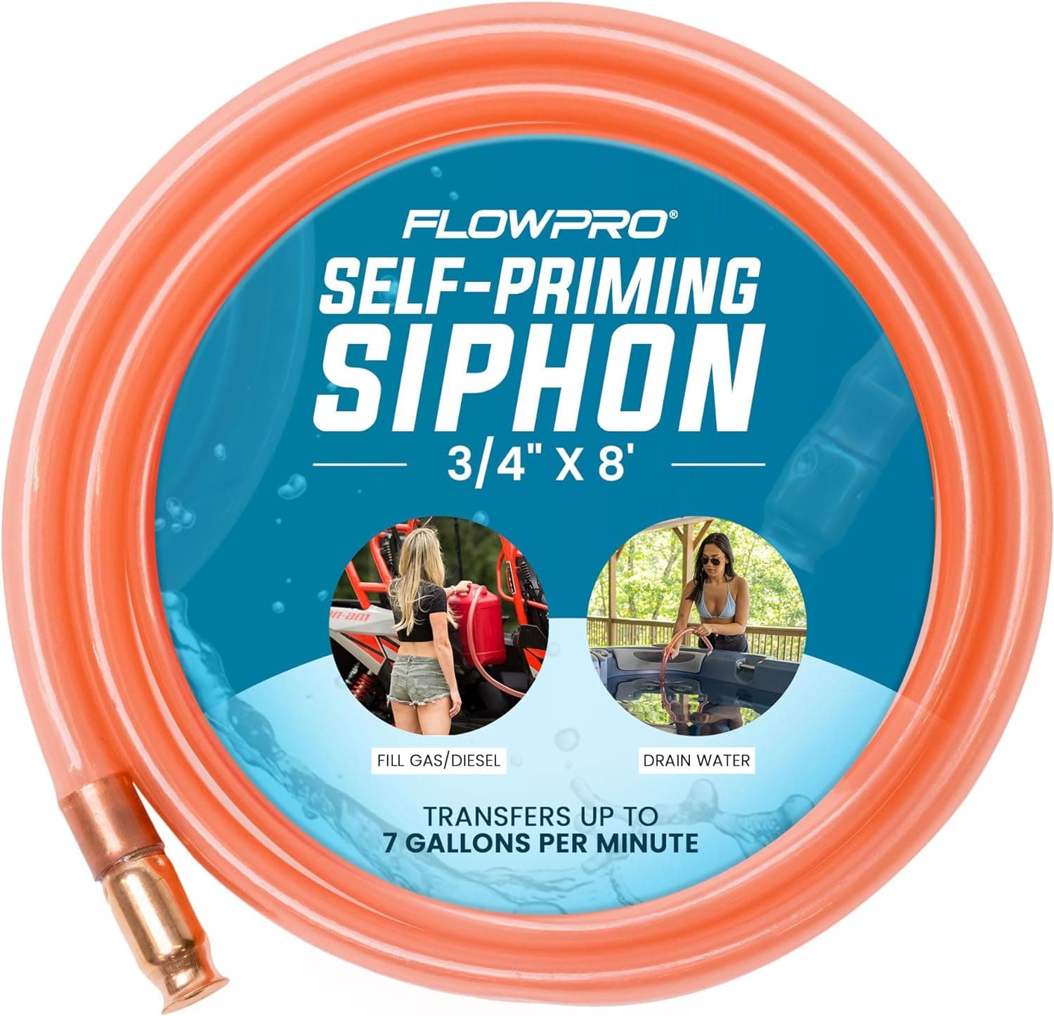 FlowPro — ¾" ID × 8' Self-Priming Siphon